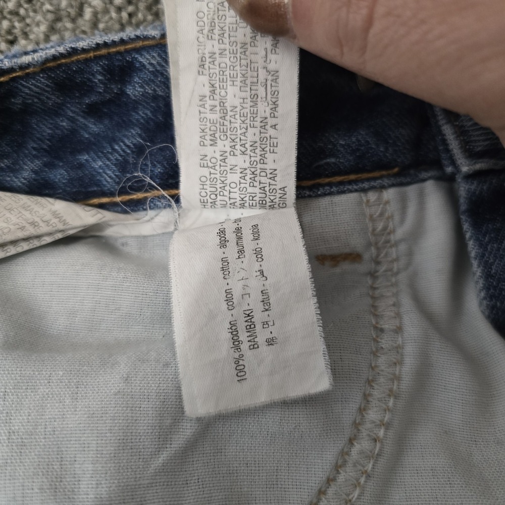 Zara Z1975 Womens 2 High Rise Straight Leg Cuffed Jeans Blue 100% Cotton - Picture 4 of 9